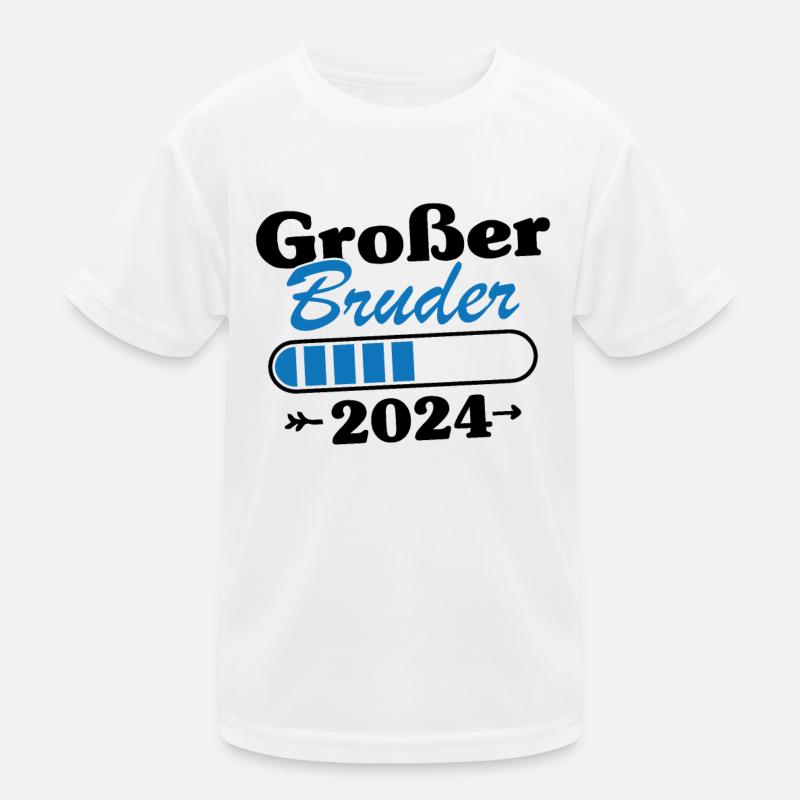 Großer Bruder Loading 2024 - Kinder Funktions-T-Shirt - Weiß