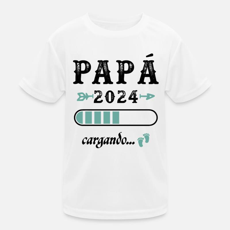 Papa 2024 Loading Geschenk Zukunft Vater Kinder Funktions-T-Shirt