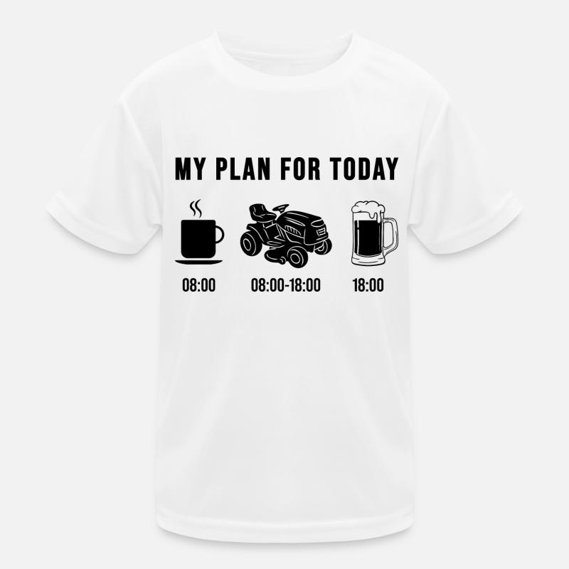 Rasentraktor Rasenmäher Rasen mähen Plan for Today Kinder Funktions-T-Shirt
