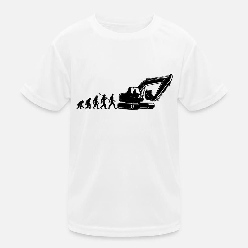 Evolution - conduite d'une excavatrice - chantier de construction, ouvrier du bâtiment T-shirt sport Enfant