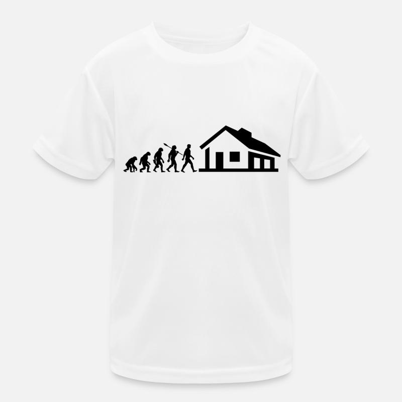 Evolution - Bauherr - Haus - bauen - EFH Kinder Funktions-T-Shirt