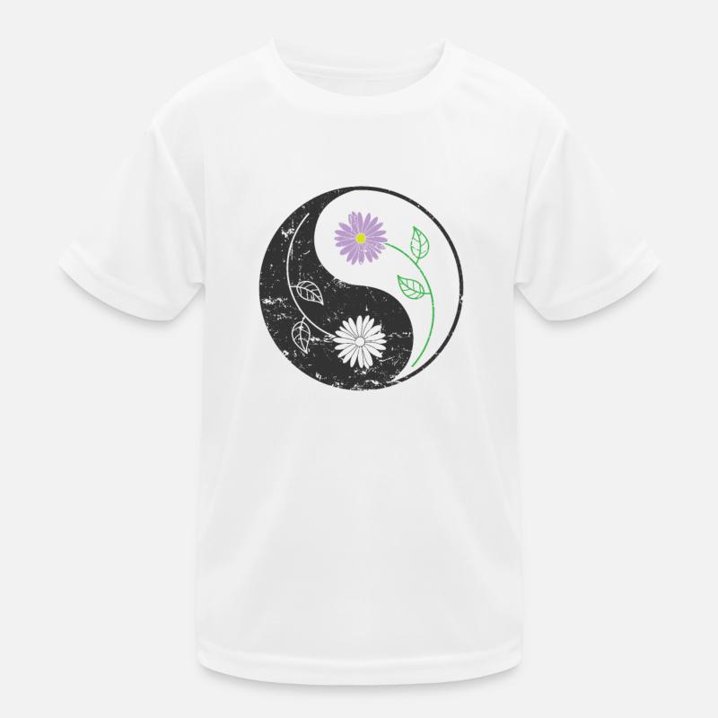 Fleur équilibre Yin et Yang symbole signe T-shirt sport Enfant
