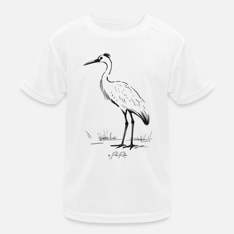 Großer stelzender Vogel wie ein Kranich Kinder Funktions-T-Shirt