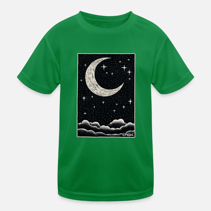 Nuages endormis, lune et étoiles T-shirt sport Enfant