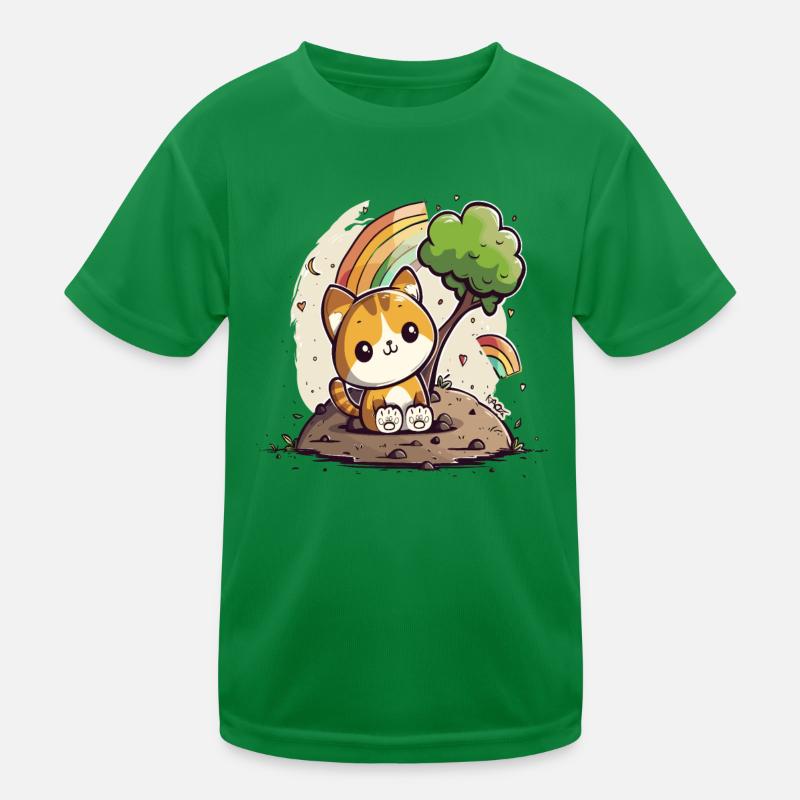 Chaton arc-en-ciel mignon T-shirt sport Enfant