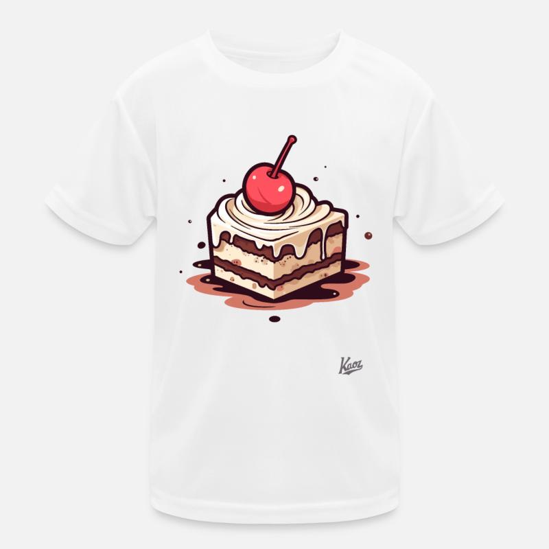 Gâteau au chocolat et aux noix avec cerise sur le dessus T-shirt sport Enfant