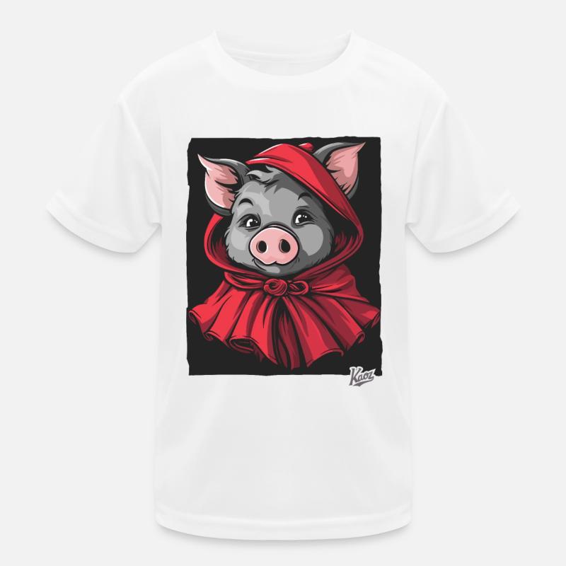 Das Märchen vom kleinen Rotkäppchen-Schwein Kinder Funktions-T-Shirt