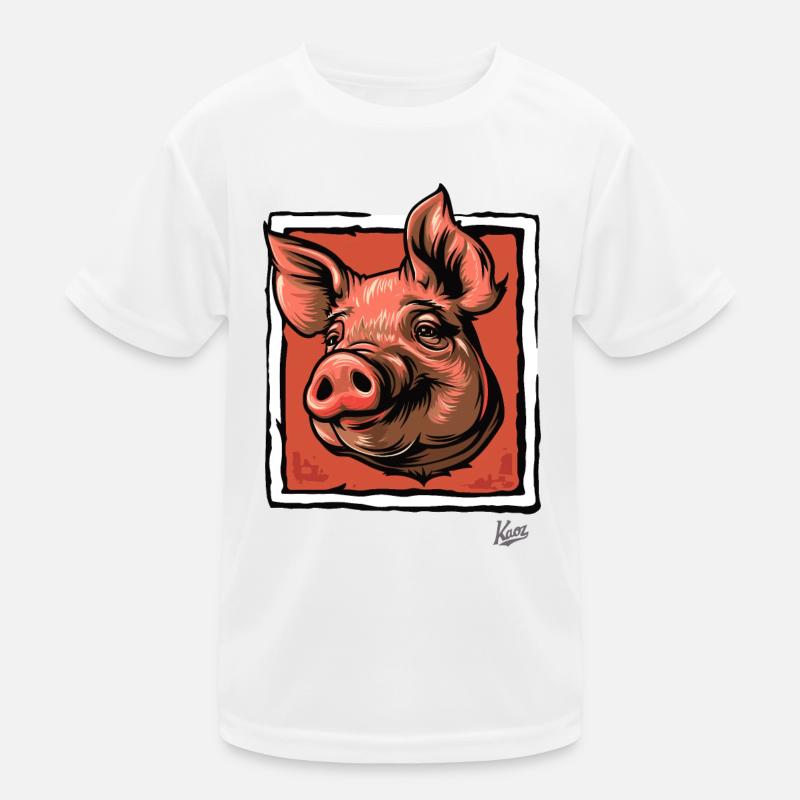 The Pig the Sow, Funny Pig's Head Kids Functional T-Shirt