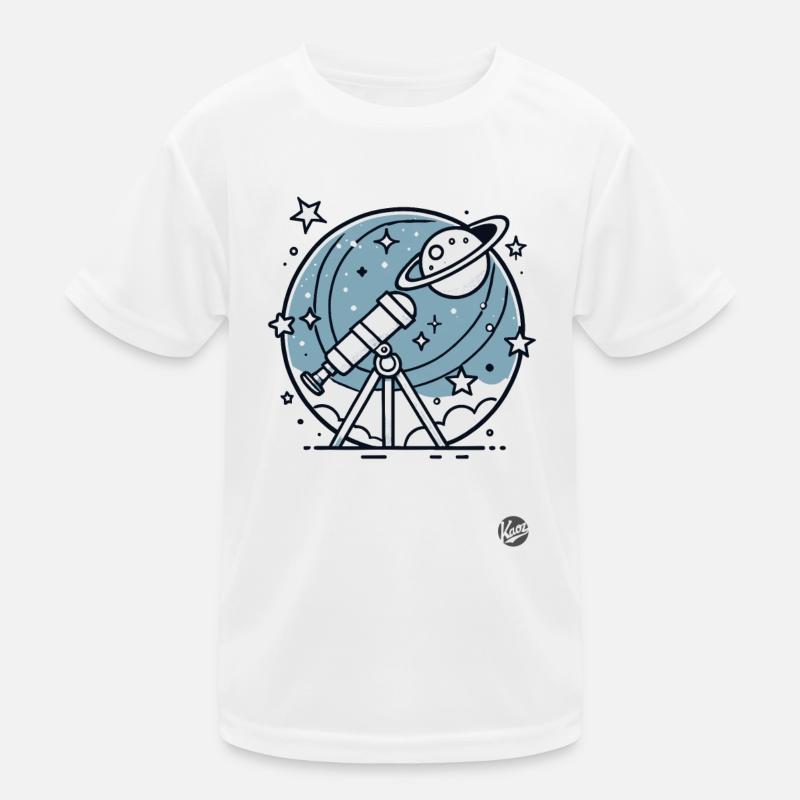 Observer les étoiles et les planètes avec un télescope T-shirt sport Enfant