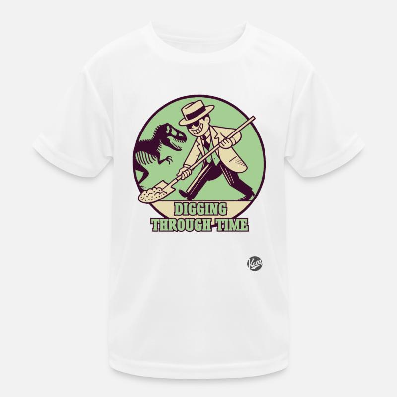 Vintage Retro Design: Archaeology Through Time Kids Functional T-Shirt