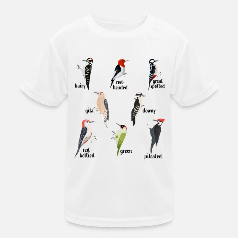 Types de cadeau d’observation des oiseaux pics - T-shirt sport Enfant - blanc