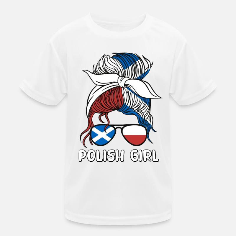 Halb Schottin, halb Polnisch Polen Schottland Kinder Funktions-T-Shirt