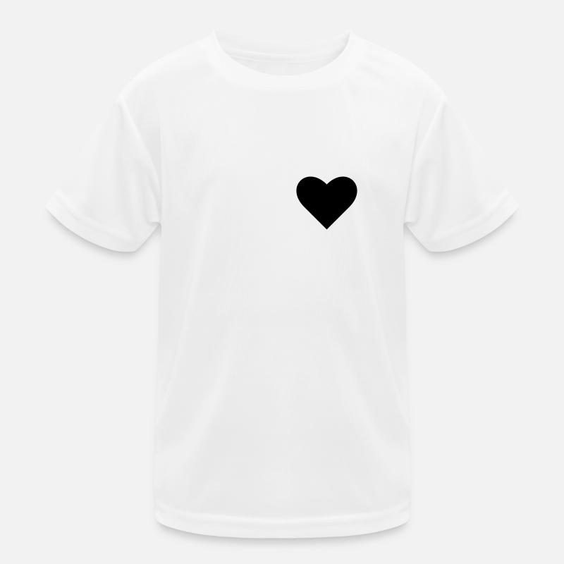 Black Heart - Kinder Funktions-T-Shirt - Weiß
