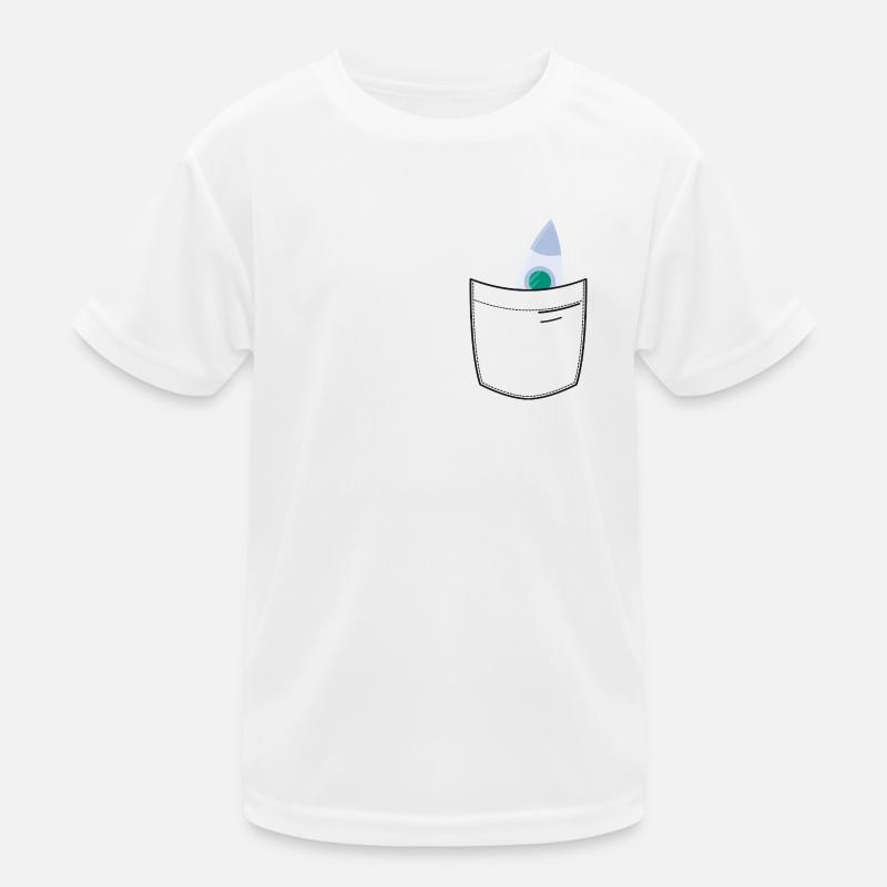 Rocket in the chest pocket Kids Functional T-Shirt