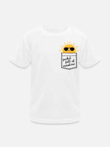 Sonne in der Brusttasche - pocket full of sunshine - Kids Functional T-Shirt - white - Front