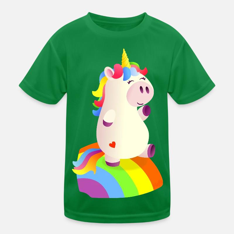 Magisches Einhorn auf dem Regenbogen - 🦄 Kinder Funktions-T-Shirt