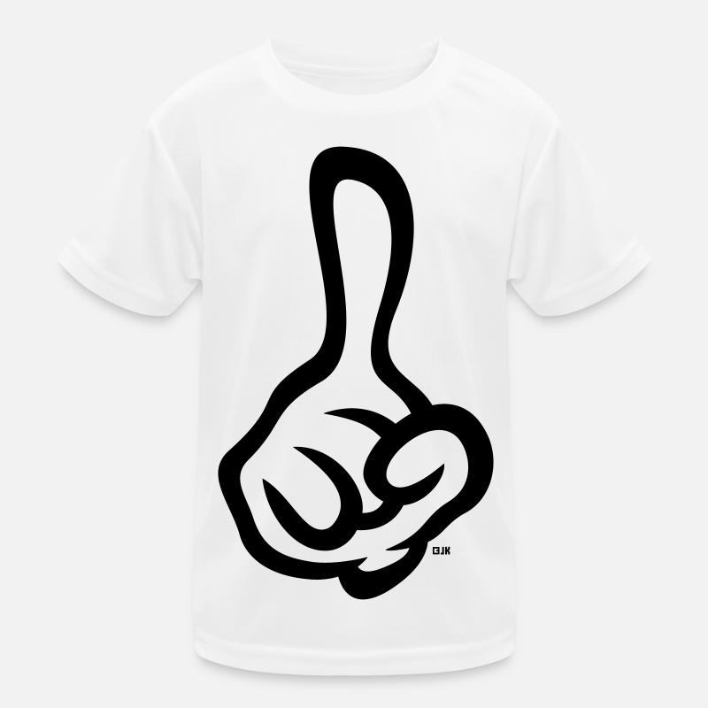 Raised index finger (finger / right hand / 1C) Kids Functional T-Shirt