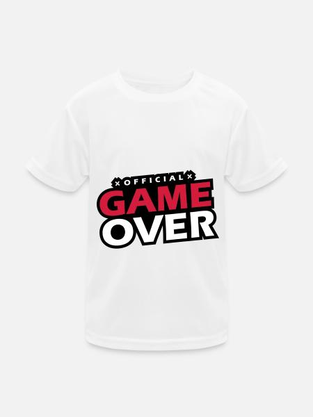 Game Over Slogan - Kids Functional T-Shirt - white - Front