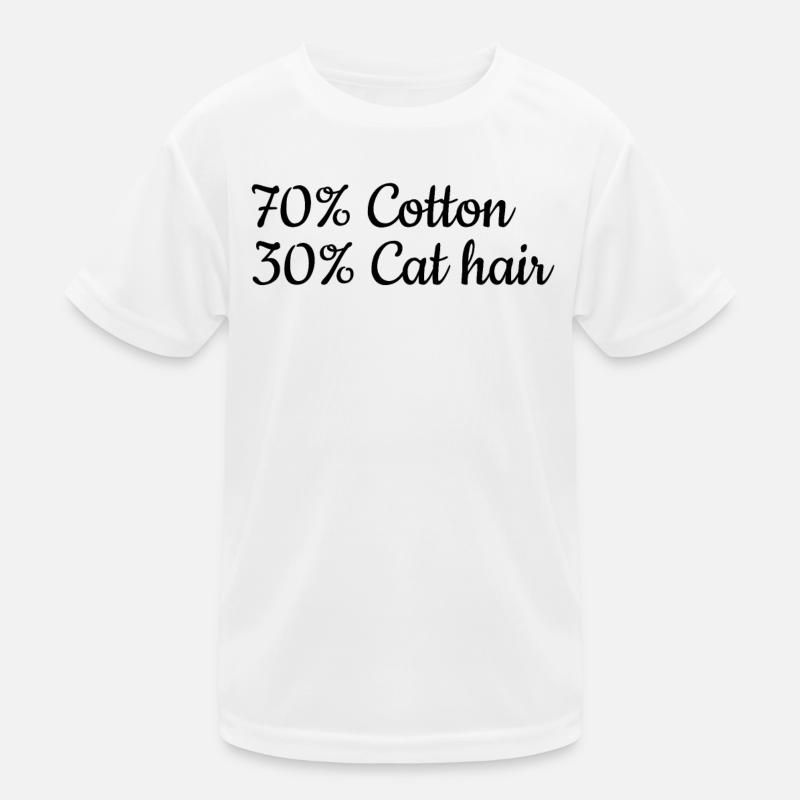 Drôle de chat Meme I 70% Coton 30% Poils de chat T-shirt sport Enfant