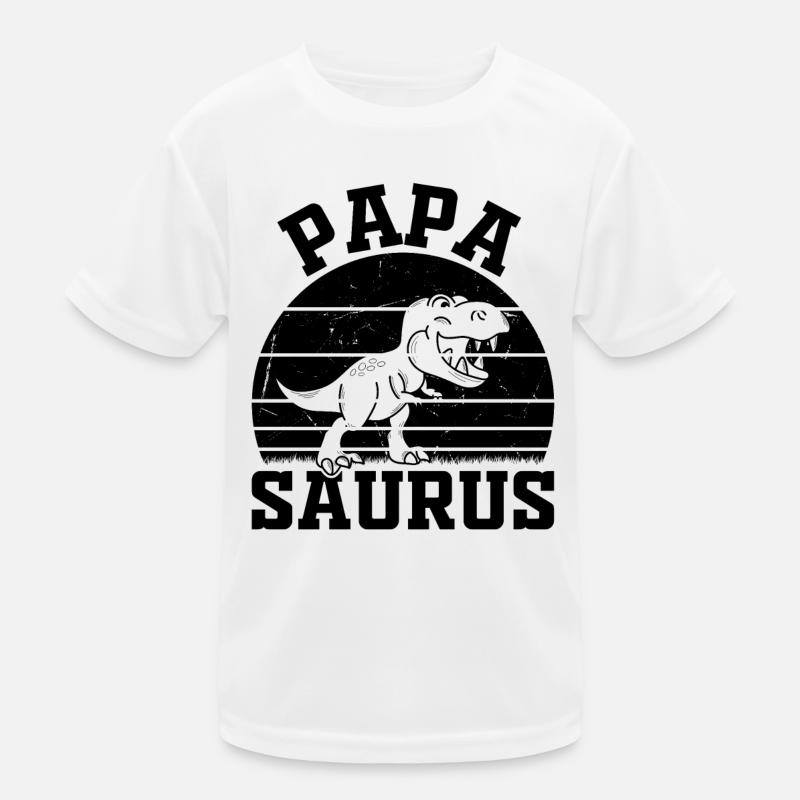 Papa Saurus Papa Dino - Papasaurus Kinder Funktions-T-Shirt