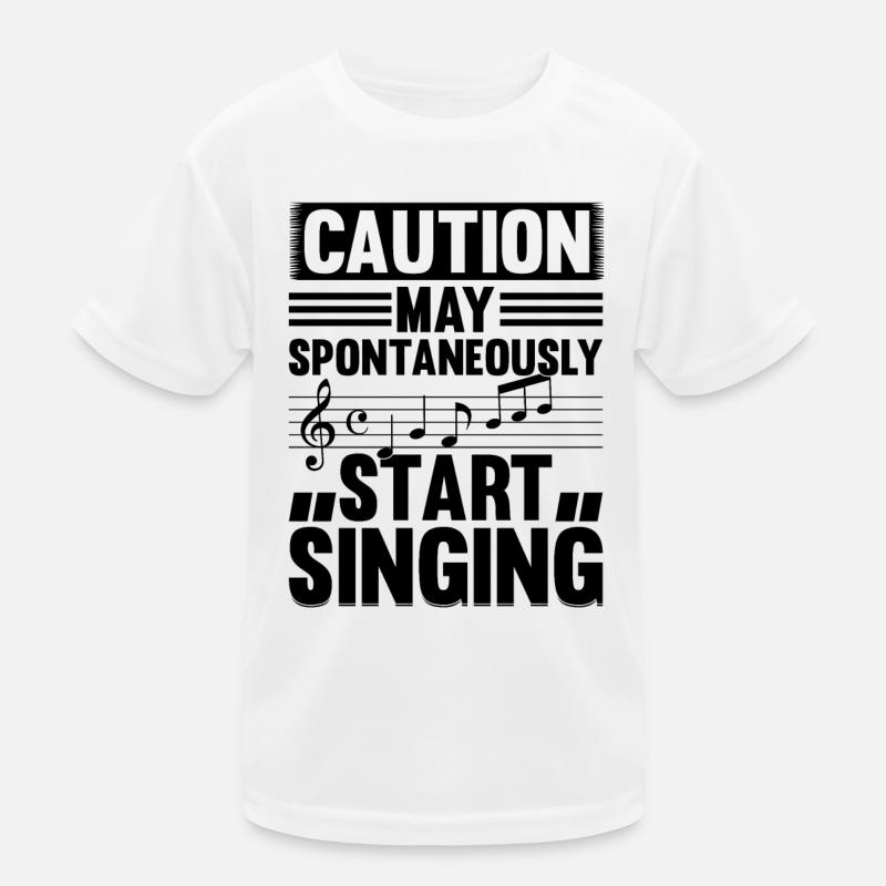 Caution May Spontaneously Start Singing Kids Functional T-Shirt