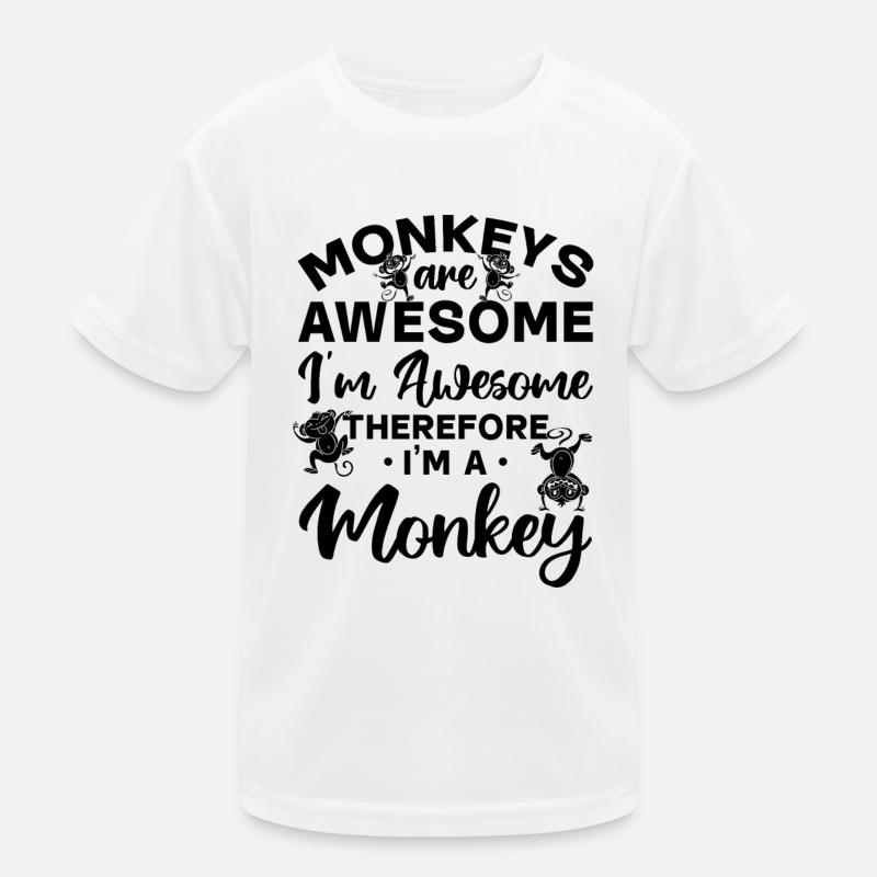 Orangutan Monkey Chimpanzee Monkey - Monkey Lover - Kinder Funktions-T-Shirt - Weiß