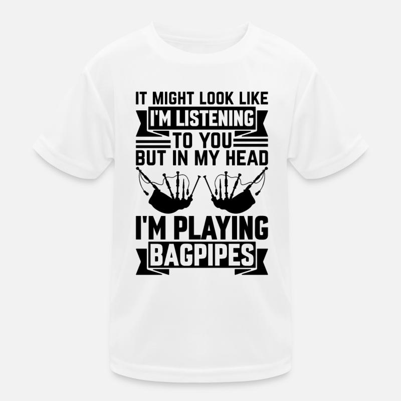 Dans ma tête, je joue de la cornemuse - Bag Piping Playe T-shirt sport Enfant