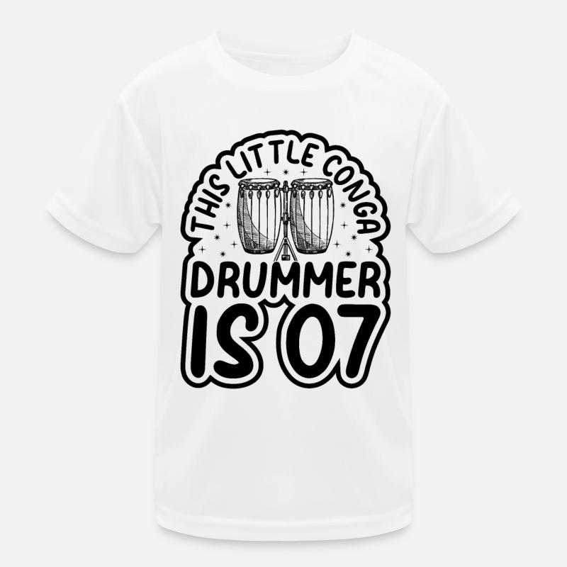 Ce petit batteur de conga est 7 Conga anniversaire Cong T-shirt sport Enfant