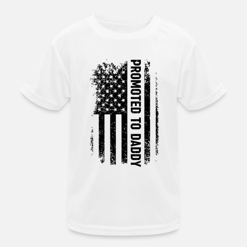 Promoted To Daddy US Flag - Father's Day Kinder Funktions-T-Shirt