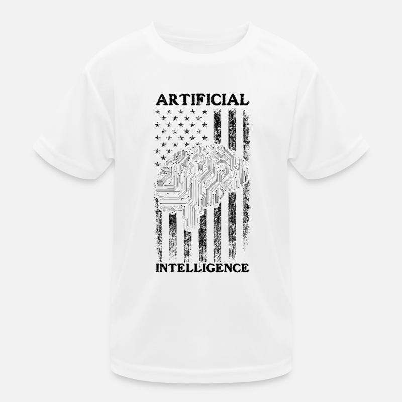 Artificial Intelligence USA Flag - AI Technology Kinder Funktions-T-Shirt