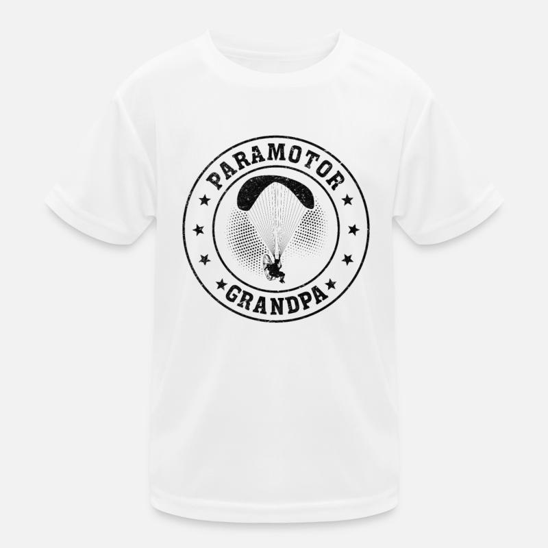 Paramotor Grandpa Powered Paragliding Grandpa Kids Functional T-Shirt
