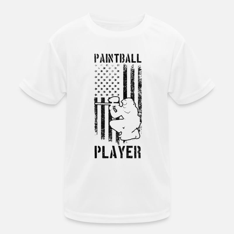 Paintball Player US Flag Paintball Paintballer Kids Functional T-Shirt