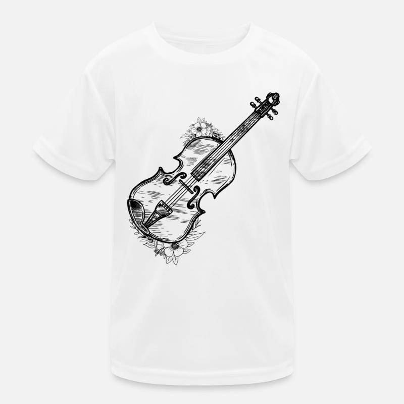 Fleur avec violon violoniste et amateur de fleurs viole T-shirt sport Enfant