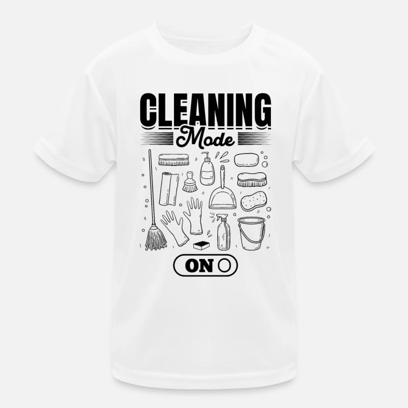 Mode de nettoyage activé - Femme de ménage concierge T-shirt sport Enfant