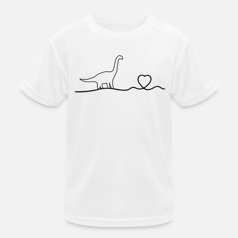 Dinosaur Brachiosaurus Dinosaur Heartbeat Dino Kids Functional T-Shirt