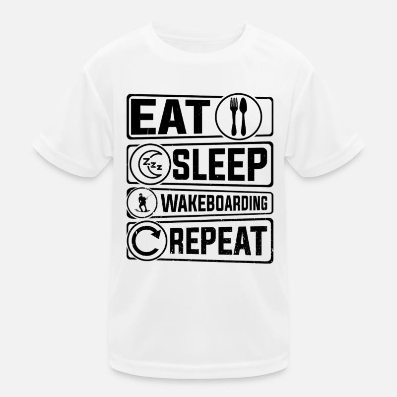 Funny Wakeboarding - Eat Sleep Wakeboarding Repeat Kinder Funktions-T-Shirt