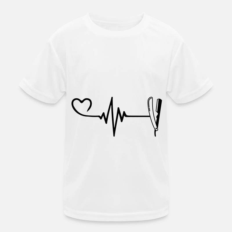 Shaving Barber Pulse Heart Love Kids Functional T-Shirt