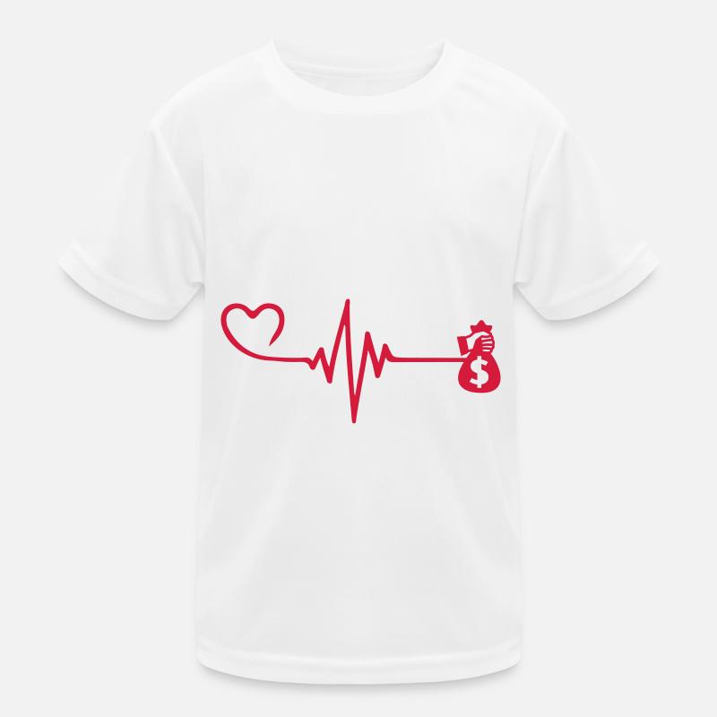 Geld Liebe Puls Herz Kinder Funktions-T-Shirt