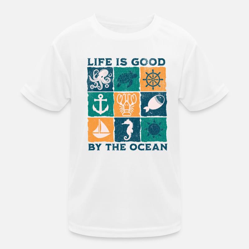Das Leben am Meer ist gut blc Kinder Funktions-T-Shirt