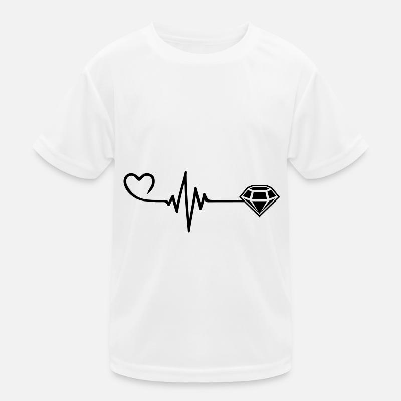 Diamond Pulse Heart Love Kids Functional T-Shirt