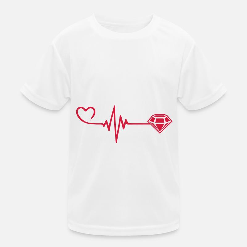 Diamond Pulse Heart Love Kids Functional T-Shirt