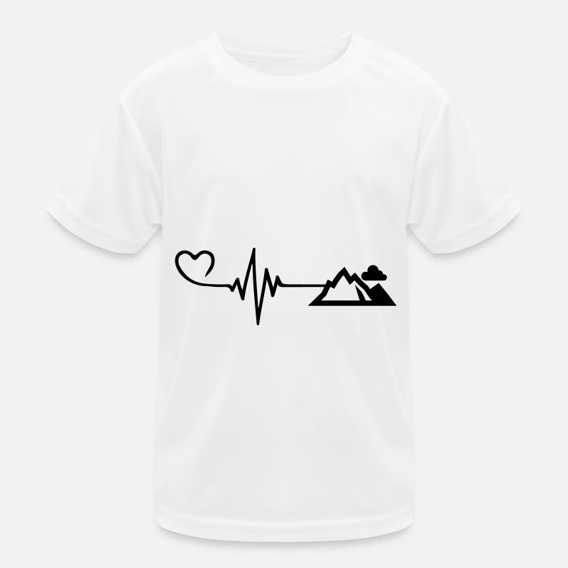 Berge Puls Herz Kinder Funktions-T-Shirt