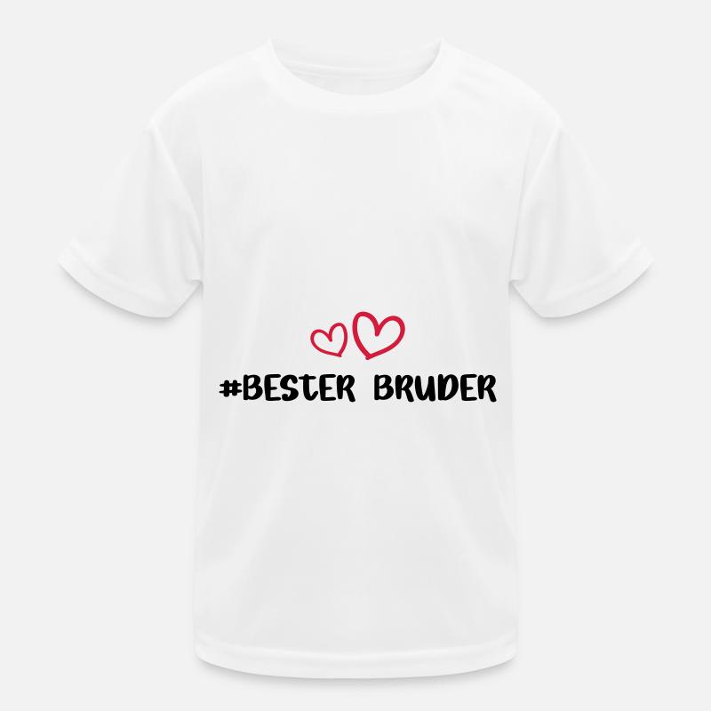 Bester Bruder Herz Liebe - Kinder Funktions-T-Shirt - Weiß