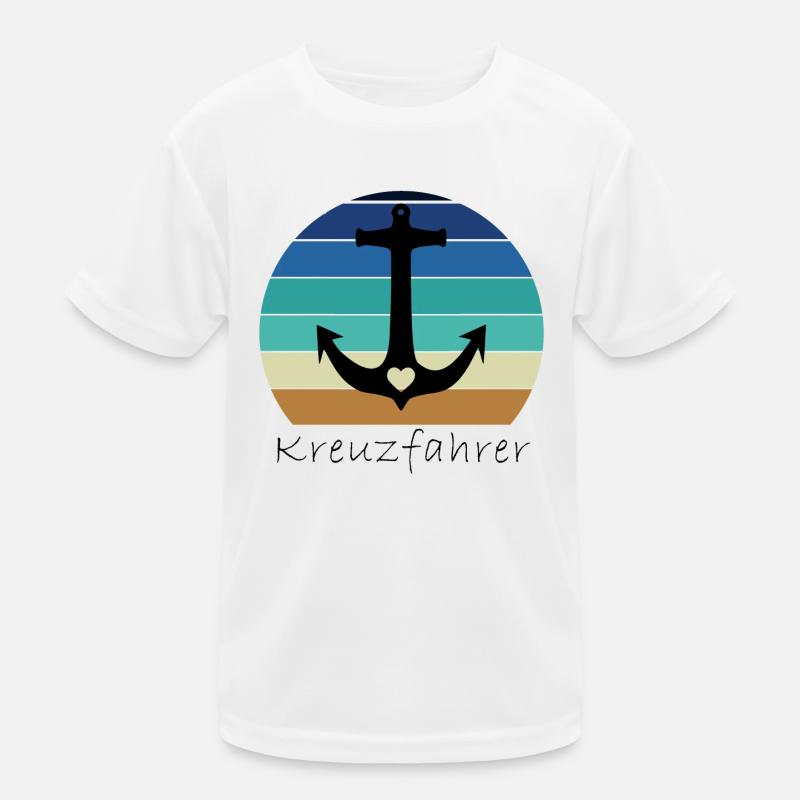 Retro Anker mit Herz Kreuzfahrer Kinder Funktions-T-Shirt
