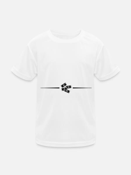 Cash Money Linie - Kinder Funktions-T-Shirt - Weiß - Vorne