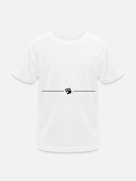 Rennfahrer helm linie - Kinder Funktions-T-Shirt - Weiß - Vorne