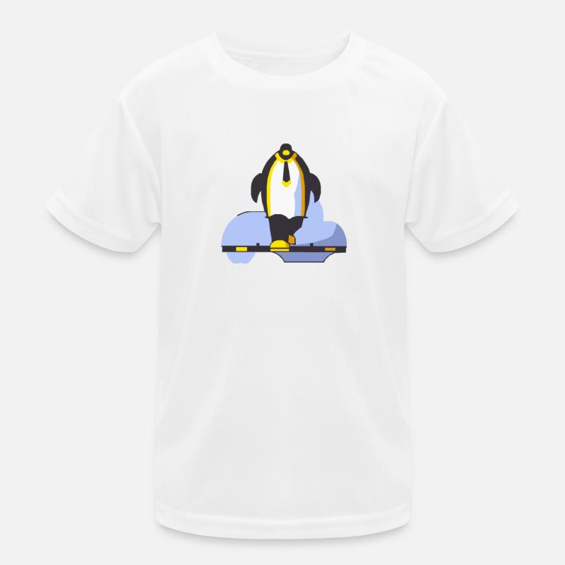 Running penguin with tie Kids Functional T-Shirt