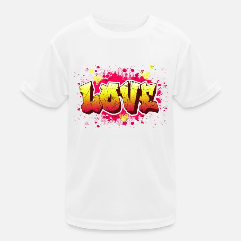 Liebe Graffiti Kinder Funktions-T-Shirt