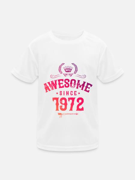 1972 awesome since - Kinder Funktions-T-Shirt - Weiß - Vorne