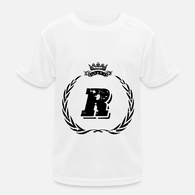 R Buchstabe Kranz Kinder Funktions-T-Shirt